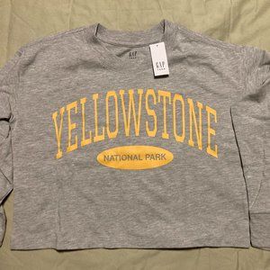 Gap Kids Crop Top Yellowstone National Park Girls Size 8 shirt Brand New